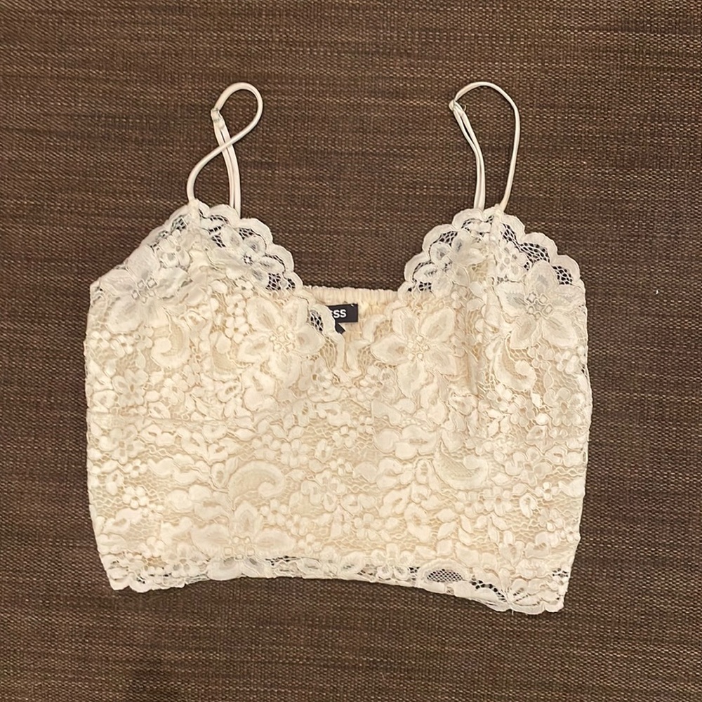 White Lacey Crop Top